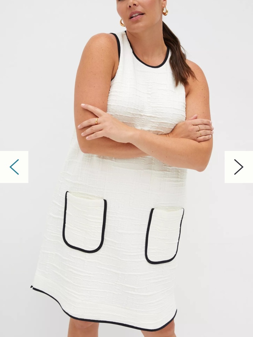 Maeve Anthropologie White Textured Patch Pocket Mini Dress XL